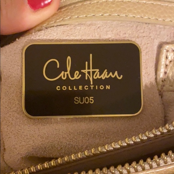 Cole Haan Beige Woven Leather Tote - Picture 8 of 8